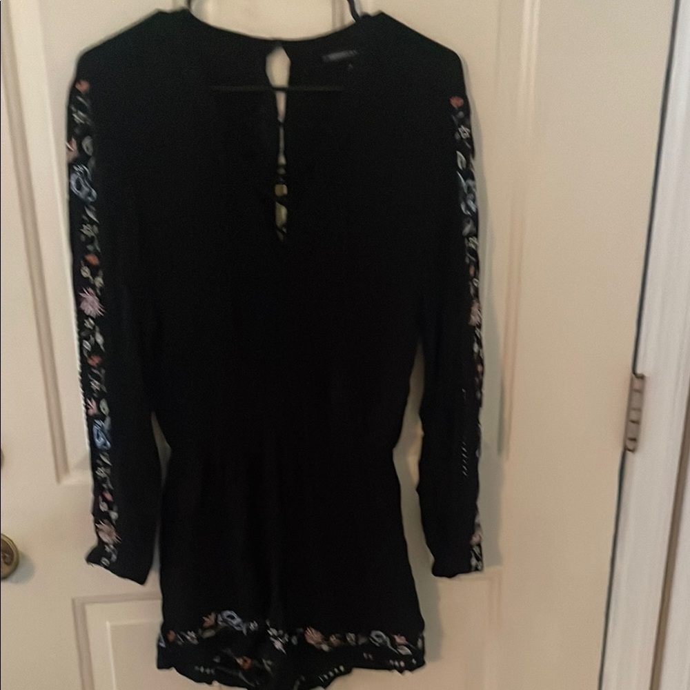 Kendall & Kylie Black Floral Long Sleeve Romper